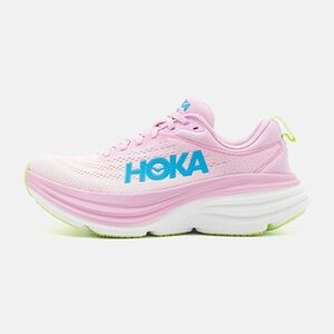 Hoka Bondi 8 Light Pink and Sky Blue Sneakers Size 7.5